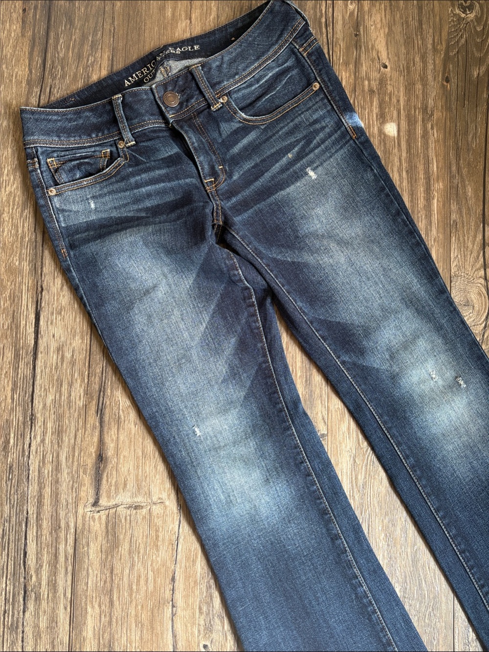 American Eagle Outfitters Women's Blue Kick boot Stretch Jeans 6 SHORT